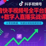 抖音快手视频号全平台剪辑+数字人直播实战课，从零到精通，快速实现短视频变现(更新6月)​