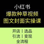 小红书爆款种草视频图文封面实操课，开店、选品、引流、变现全流程