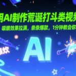 用AI制作荒诞打斗类视频，吸睛效果拉满，条条爆款，1分钟教会你
