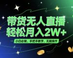 带货无人直播，轻松月入2W+，小白必做，手把手教学，无脑操作(附学习资料)