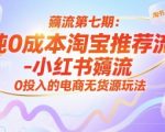 薅流第七期：纯0成本淘宝推荐流-小红书薅流最新版目，0投入的电商无货源玩法（附赠往期）