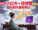小红书+视频号+抖音，AI轻松制作唐朝贵妇IP，每天30分钟，轻松产出N条，月入3W+