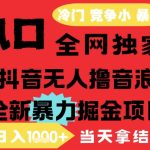 25年6月高爆抖音无人直播最新撸音浪掘金项目，解放双手小白可做，无脑日入1k+，门槛低【揭秘】