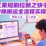 红果短剧拉新之快手MT替换搬运全流程实操课，零粉上车，日入多张