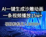 AI一键生成沙雕动画，一条视频播放15w+，轻轻松松月入3w+【揭秘】
