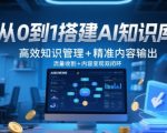 从0到1搭建AI知识库，高效知识管理+精准内容输出，流量收割+内容变现双闭环