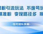 小红书男粉引流玩法不废号玩法日引100男粉变现路径多操作简单