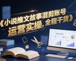小说推文故事混剪账号运营实操，全程干货