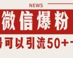 微信爆粉，私域暴力引流打法日引千粉 单号日进50+【揭秘】