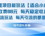 私域项目新玩法【适合小白】 一单收费88.每天稳定收益几张