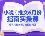 小说推文6月份指南实操课，看完视频教程，0粉就可做