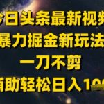 今日头条最新美女视频暴力掘金新玩法，一刀不剪，AI辅助轻松日入1k+