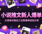 小说推文新人爆单大佬每天稳定三位数爆单经验分享