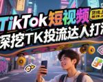 TikTok短视频带货线上课，深挖TK投流达人打法
