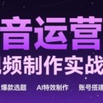抖音运营与AI视频制作实战课程，爆款选题-AI特效制作-账号搭建