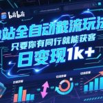 B站全自动截流玩法只要你有同行就能获客，日变现1k+【揭秘】