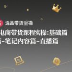 小红书电商带货课程实操：基础篇-选品篇-店铺篇-笔记内容篇-直播篇