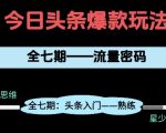 头条系列全七期项目拆解，全是干货，新手从0-1必经过程，99的人会踩的坑