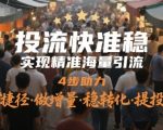 投流快准稳，实现精准海量引流，4步助力，抄捷径·做增量·稳转化·提投产