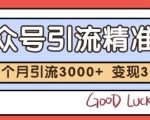 公众号精准粉引流玩法，2个月3000+精准粉，变现30个W【揭秘】