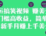 搬运搞笑视频挣美金，低门槛高收益，简单粗暴新手月入上千美刀