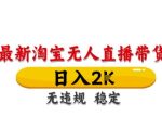 淘宝无人直播带货【最新】，日入2K，独家技术，无违规无封号，长期稳定，操作简单【揭秘】