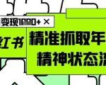 AI+小红书图文，精准抓取年轻人精神状态流量，单日暴力变现多张
