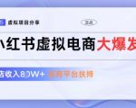 小红书虚拟电商项目，平台大力免费流量扶持，低门槛1拖3玩法