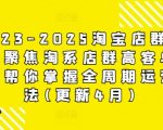 2023-2025淘宝店群运营，聚焦淘系店群高客单玩法，帮你掌握全周期运营打法(更新4月)