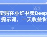 全职宝妈在小红书卖DeepSeek提示词，一天收益1k