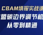 CBAM填报实战课，欧盟碳边界调节机制，从零到精通