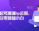 短视频起号直播ip运营，适合零基础小白
