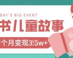 小红书AI儿童故事绘本项目，20条作品变现过1w+